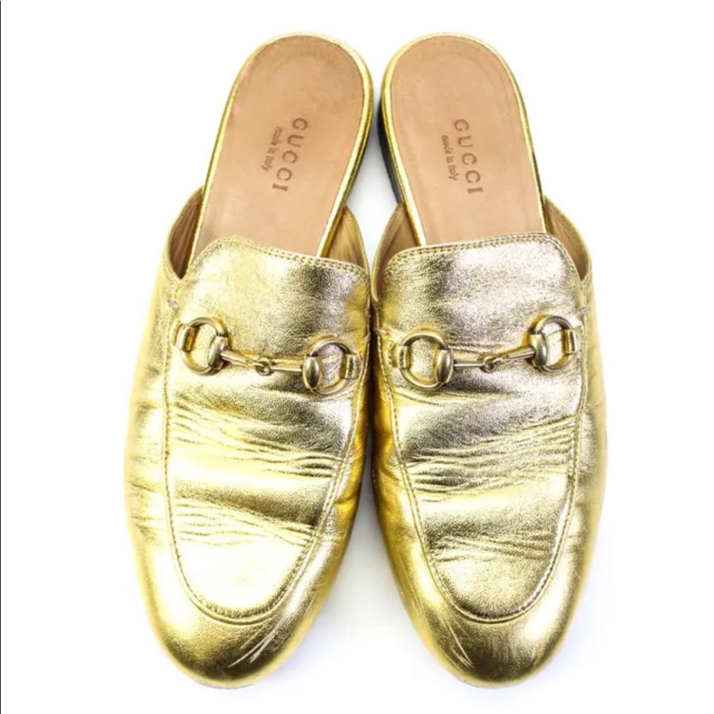 Gucci Princetown Mule, gold - size 36
